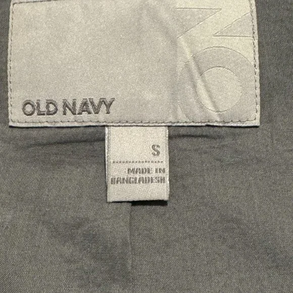 Old Navy Women’s Coat S Gray Linen Cotton Blend Double Breasted Lined - Picture 4 of 5